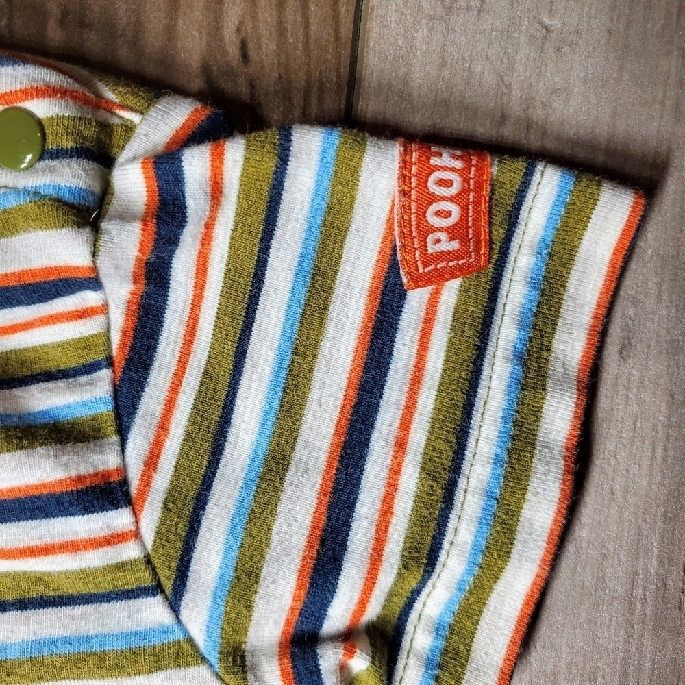 Pooh Baby Toddler Striped Onesie Bodysuit Green Orange Blue Size 24m EUC - Picture 6 of 10